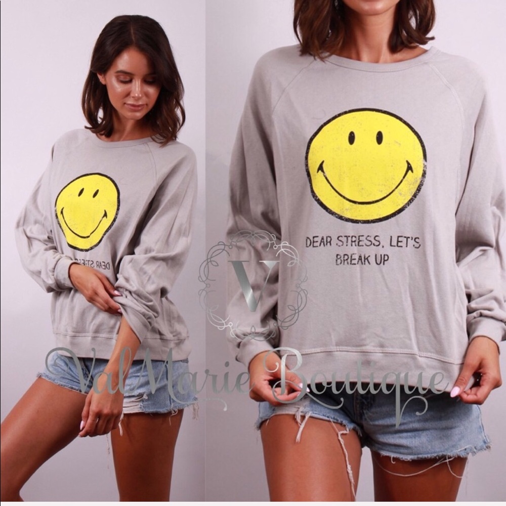 STRESS FREE emoji sweatshirt - Picture 3 of 3